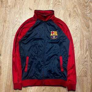 FC Barcelona FCB Soccer Club Crest Full-Zip Track Jacket Blue Red Large